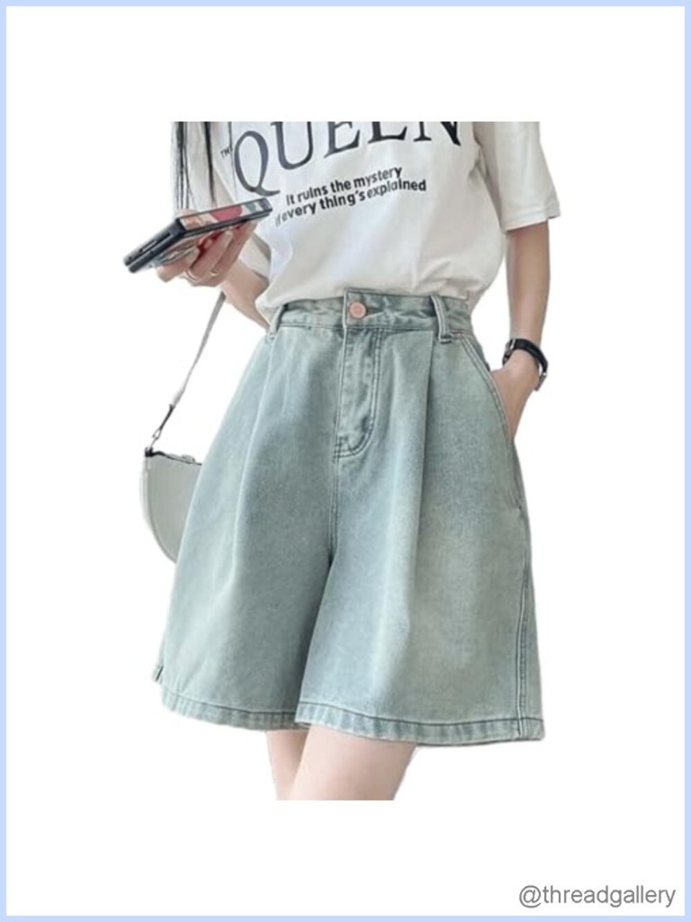 Y2K Denim Shorts High Waisted Slim Fit Wide Leg 5 Inch